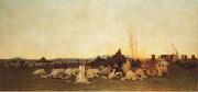 Gustave Guillaumet Evening Prayer in the Sahara oil painting artist